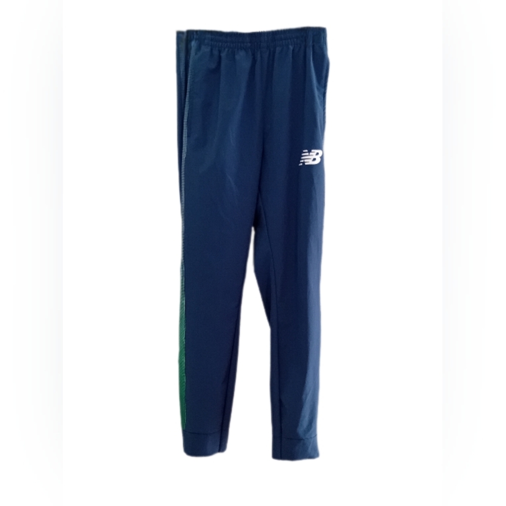 New Balance Navy Joggers with Green Side Stripe
